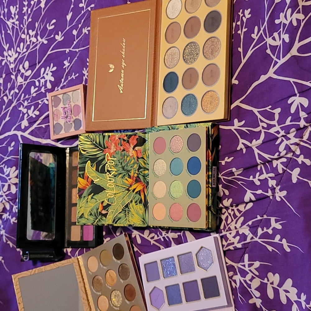 6 eyeshadow pallettes ColourPop Revolution Sheglam Violet Voss